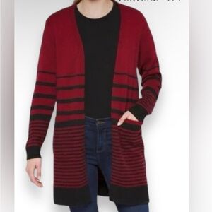 Fortune + Ivy Layla Open cardigan red w/ black stripes - XL